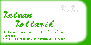 kalman kollarik business card